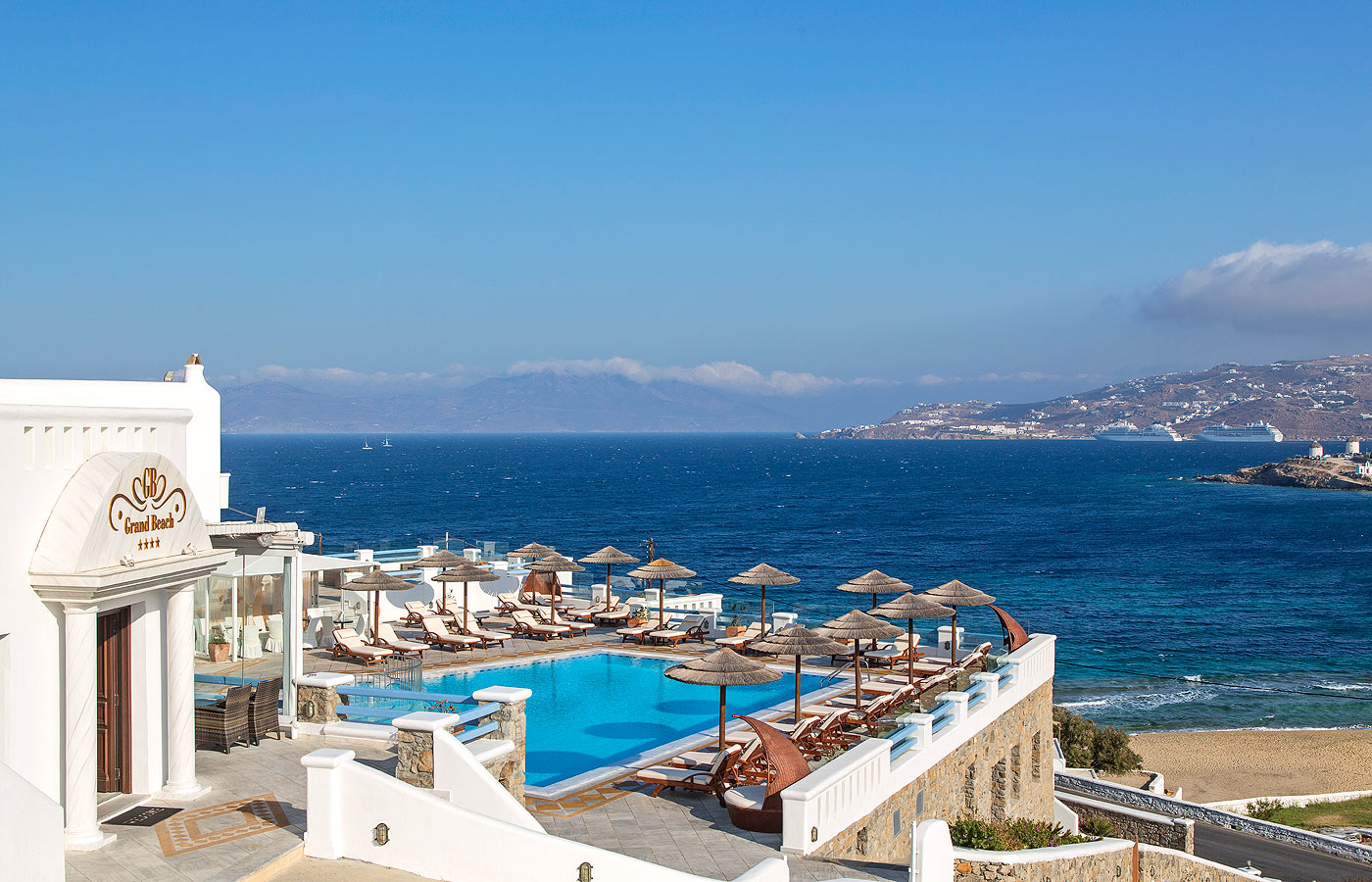 Grand Beach Hotel Megali Ammos Mykonos Greece Guide Grand Beach Hotel